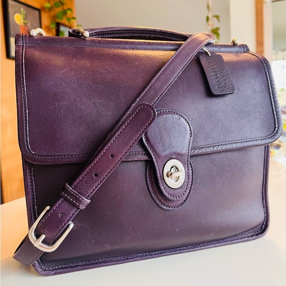 Coach Handbags - Vintage Coach Willis Bag purple aubergine eggplant 9927